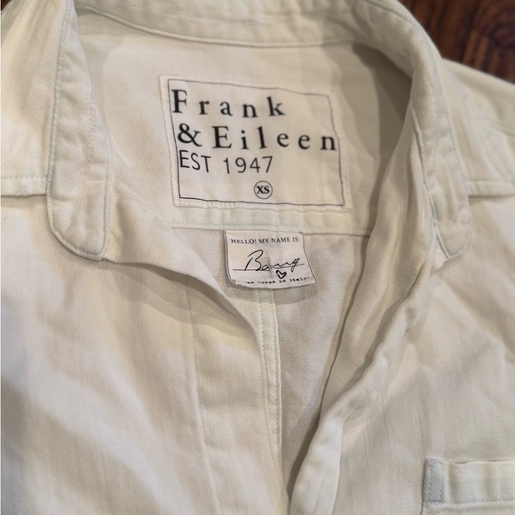 Frank & Eileen White 3/4 Sleeve Button Down The Barry Crinkle Shirt Size XS - Picture 8 of 13